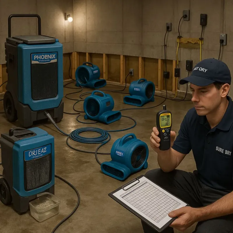 Structural Drying and Dehumidification process in Canton, TX